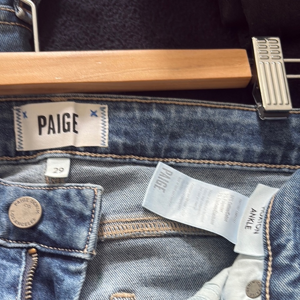 PAIGE Classic Blue Denim Jeans Hoxton Ankle